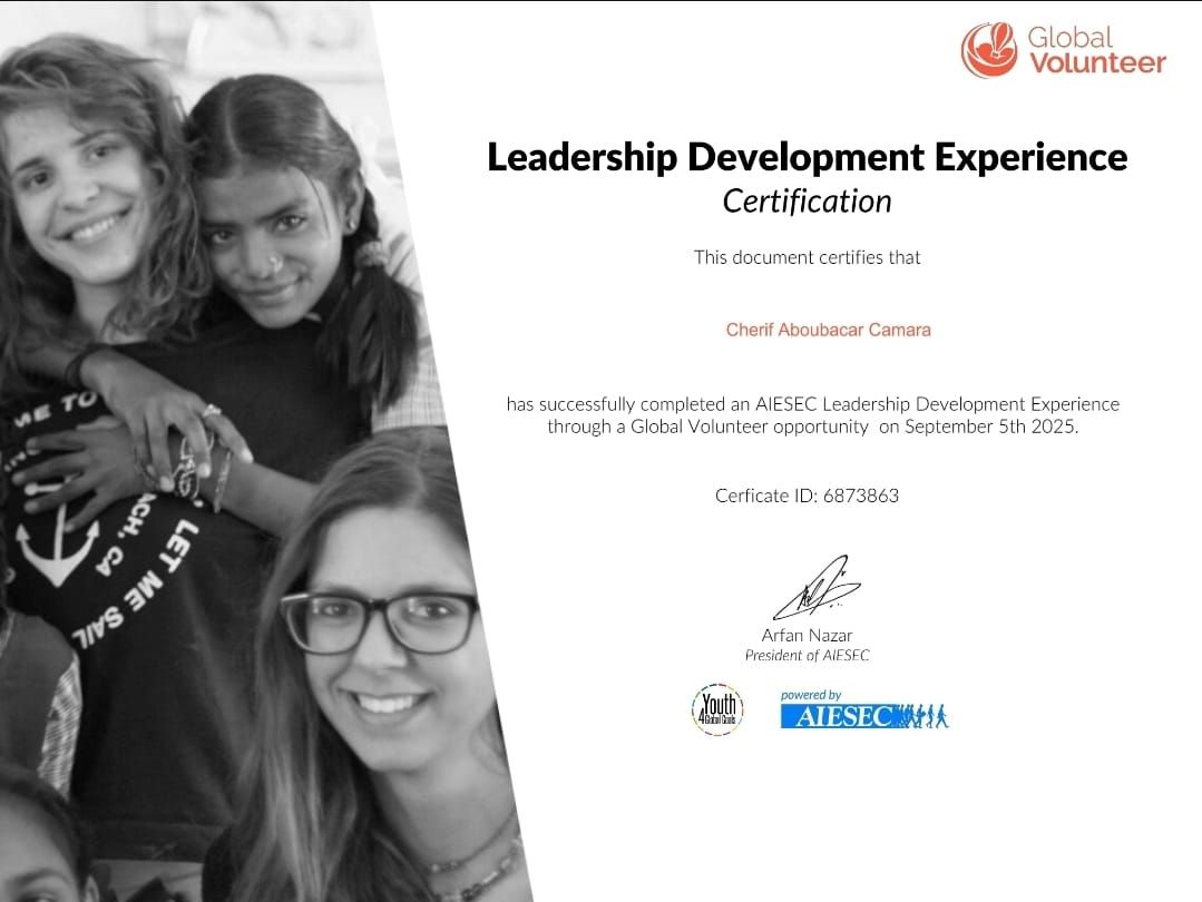 AIESEC Leadership Development Experience certificate